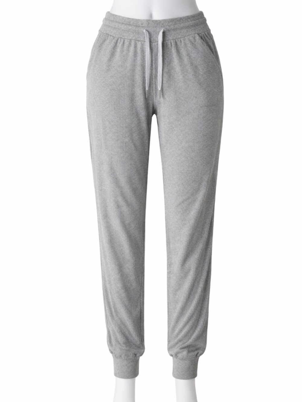 Shosho Grey Ribbed Drawstring Jogger Pants size medium